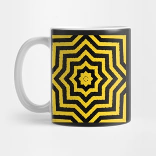 HIGHLY Visible Yellow and Black Line Kaleidoscope pattern (Seamless) 17 Mug